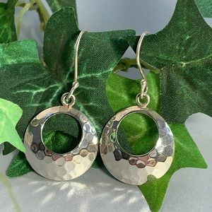 925 Silver hanging hoop earrings
